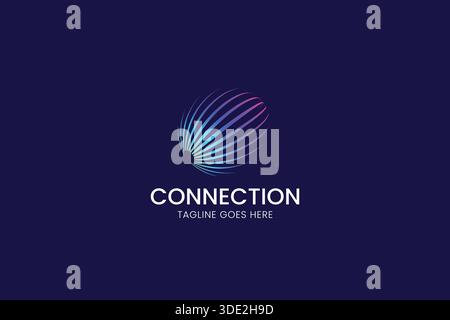 Logo Global Network World Business Technology Communication Sign Symbol Stock Vector