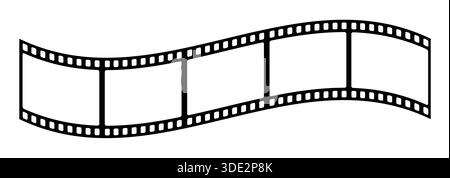Cinema film strips reel templates. Retro film strip frame element sign. Video or movie film vintage analog cinema symbol. Photograph camera logo. flat Stock Photo
