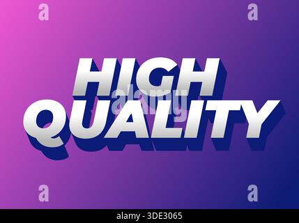 Bold 3D text High Quality on a gradient purple background. Stock Vector
