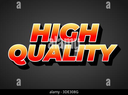 Bold 3D text High Quality with a gradient effect on a dark background. Stock Vector