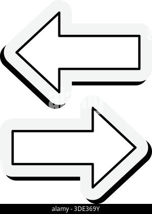 Black and White Exchange Arrows Symbol Icon Stock Vector