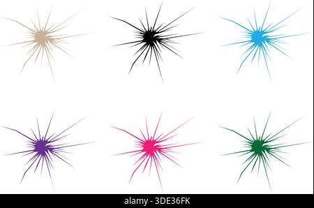 Collection of Colorful Comic Style Impact Bursts Stock Vector