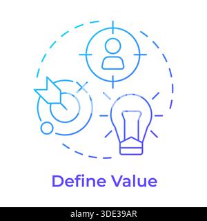 Define value blue gradient concept icon Stock Vector