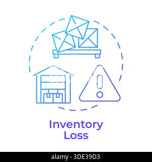 Inventory loss blue gradient concept icon Stock Vector