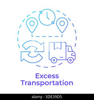 Excess transportation blue gradient concept icon Stock Vector
