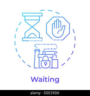 Waiting blue gradient concept icon Stock Vector