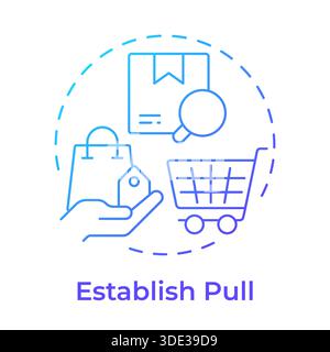 Establish pull blue gradient concept icon Stock Vector
