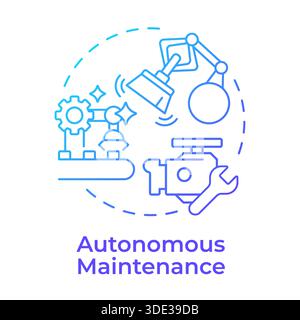 Autonomous maintenance blue gradient concept icon Stock Vector