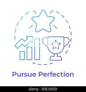 Pursue perfection blue gradient concept icon Stock Vector