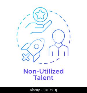 Non-utilized talent blue gradient concept icon Stock Vector