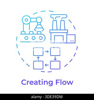 Creating flow blue gradient concept icon Stock Vector