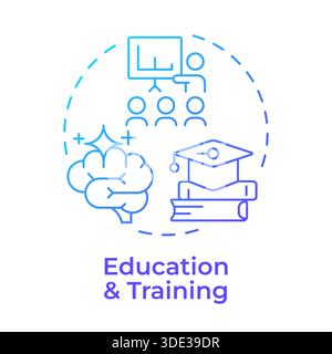 Education and training blue gradient concept icon Stock Vector