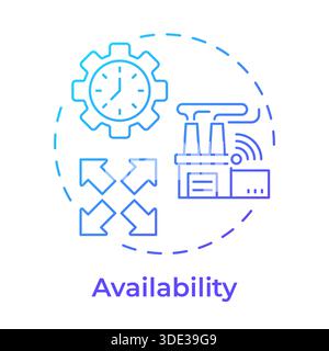 Availability blue gradient concept icon Stock Vector