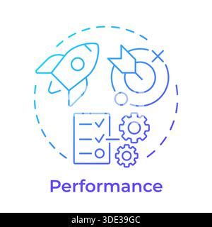 Performance blue gradient concept icon Stock Vector