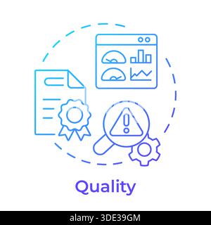 Quality blue gradient concept icon Stock Vector