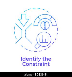 Identify the constraint blue gradient concept icon Stock Vector