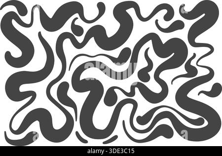 Abstract organic shapes and fluid forms. Dynamic splash pattern. Bold graphic elements with irregular curves for modern design projects and creative Stock Vector