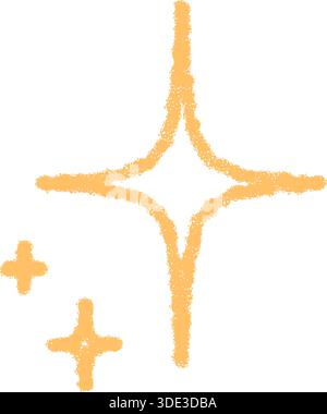 Crayon Sketch Star Outline Symbol Stock Vector