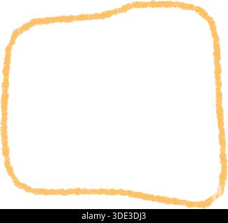 Yellow Crayon Sketch Squiggle Frame Stock Vector