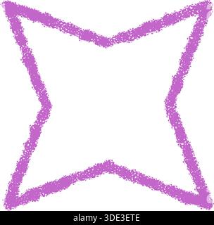Crayon Star Outline With Festive Burst Stock Vector