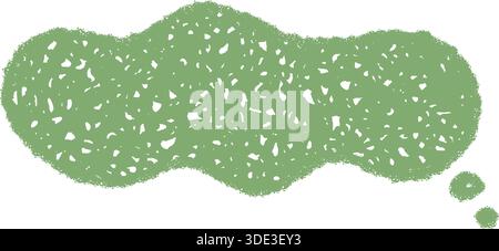 Green Crayon Speech Cloud Sketch Stock Vector