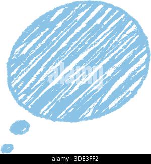 Blue Crayon Scribble Speech Balloon Stock Vector