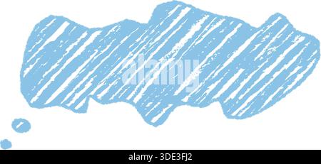 Crayon Sketch Squiggle Speech Bubble Stock Vector