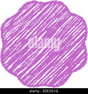 Groovy Crayon Sketch Scallop Border Shape Stock Vector