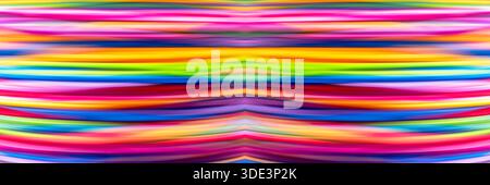a abstract art piece featuring a dynamic, colorful composition of horizontal, overlapping lines in vivid shades Stock Photo