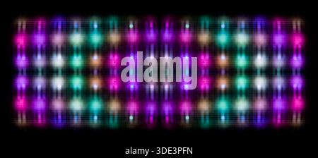 a digital abstract image featuring a pattern of blurred, colorful lights. Image has a pixelated texture and a modern, digital art style, reminiscent o Stock Photo
