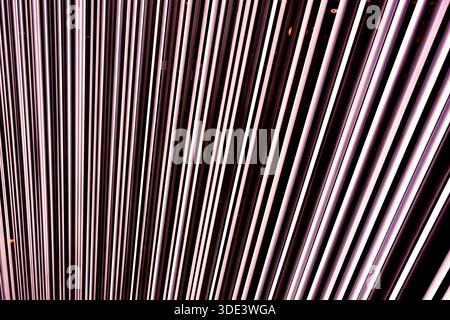 abstract straight neon lights on dark background Stock Photo