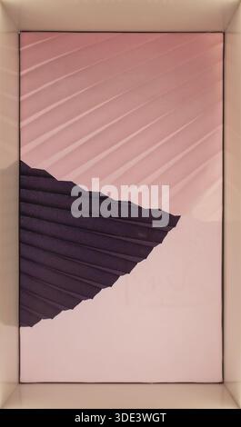 abstract, geometric shapes with a soft, pinkish-beige background. Stock Photo