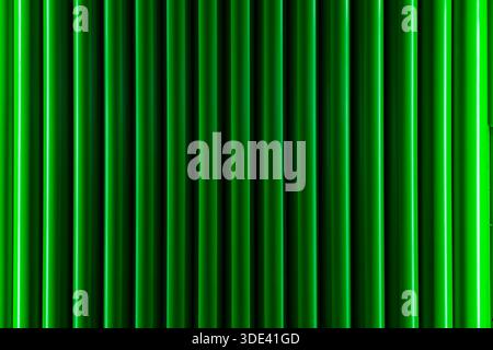 vibrant green velvet curtains with vertical pleats, creating a rich, textured background. The curtains are evenly spaced, with a slight sheen that hig Stock Photo