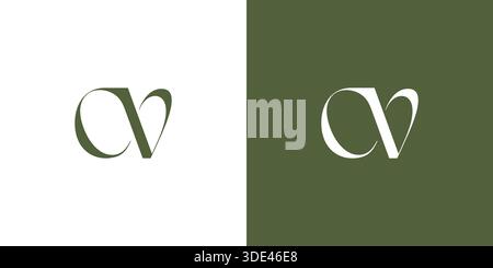 Elegant and luxurious CV letter initial logo design Stock Vector