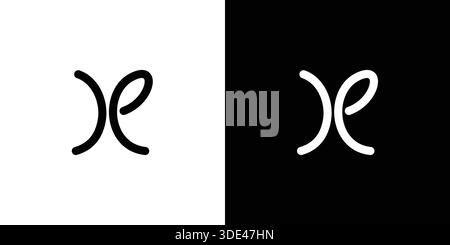 Modern and unique letter XE initials logo design Stock Vector