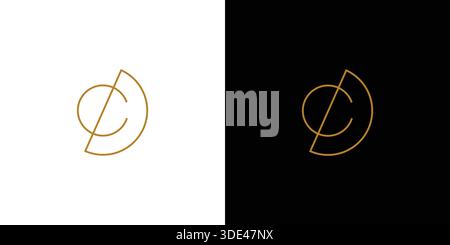 Simple and unique letter CD initials logo design Stock Vector