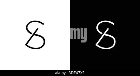 Simple and unique letter SB initials logo design Stock Vector