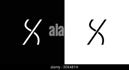 Simple and unique letter SX initials logo design Stock Vector