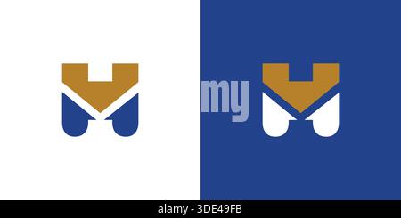Unique and strong letter H initials logo design Stock Vector
