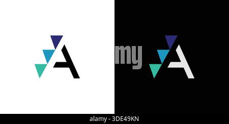 Unique and modern logo design combining the letter A and a ladder icon Stock Vector