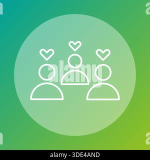 Sophisticated collaborative community. Successful partnership Vector. Three 3 loyal participants. Beautiful gradient backdrop. EPS 10. Stock Vector