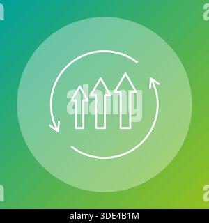 Sophisticated financial advancement. Successful development Vector. Three 3 rising arrows. Beautiful gradient background. EPS 10. Stock Vector