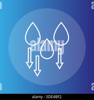 Sophisticated liquid precipitation. Essential water Vector. Three 3 falling drops. Beautiful vibrant gradient backdrop. EPS 10. Stock Vector