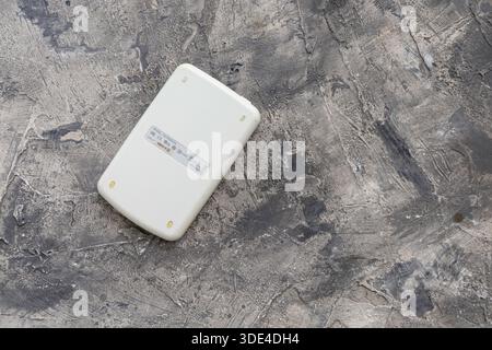 A Buffalo brand made in Japan USB external hard disc unusually coloured white making it easier to identify amongst its more common black bretheren. Stock Photo