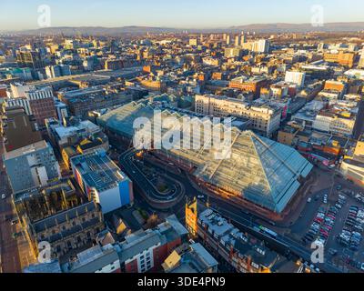 Aerial view of Glasgow city centre and St Enoch Centre shopping centre in Glasgow, Scotland, UK Stock Photo
