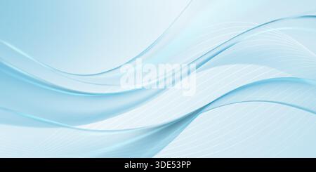 Smooth, flowing light blue curves with subtle white highlights and layered wavy lines. Stock Vector