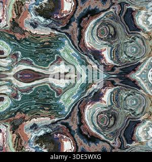 an abstract piece of fluid art, The design has a psychedelic,  energetic feel, dynamic, flowing lines and the innovative use of color as a primary mea Stock Photo