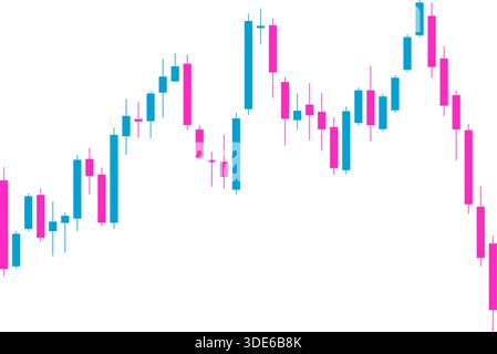Candlestick chart thumbnail displaying tight range followed by sudden upward breakout supported by dominant bullish candles and directional movement. Stock Vector