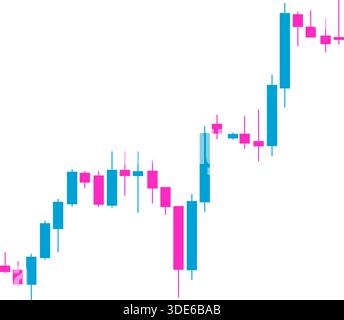 Candlestick chart thumbnail highlighting a bullish price surge marked by a strong breakout from a previous flat range. Stock Vector