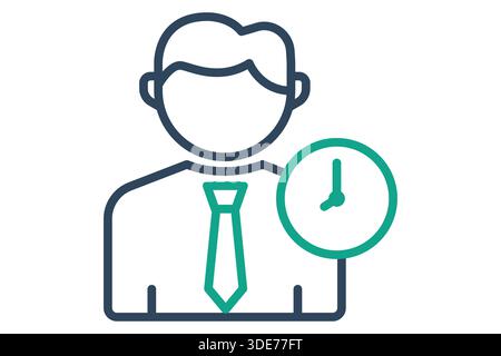 working hours icon. line icon style. icon related to business. benefit elements vector illustration Stock Vector